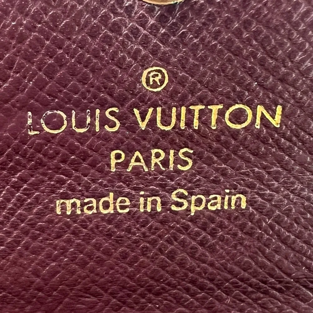 🤎Louis Vuitton Red/Brown Leather Trifold Button Type Key Case/Holder‎ 🤎